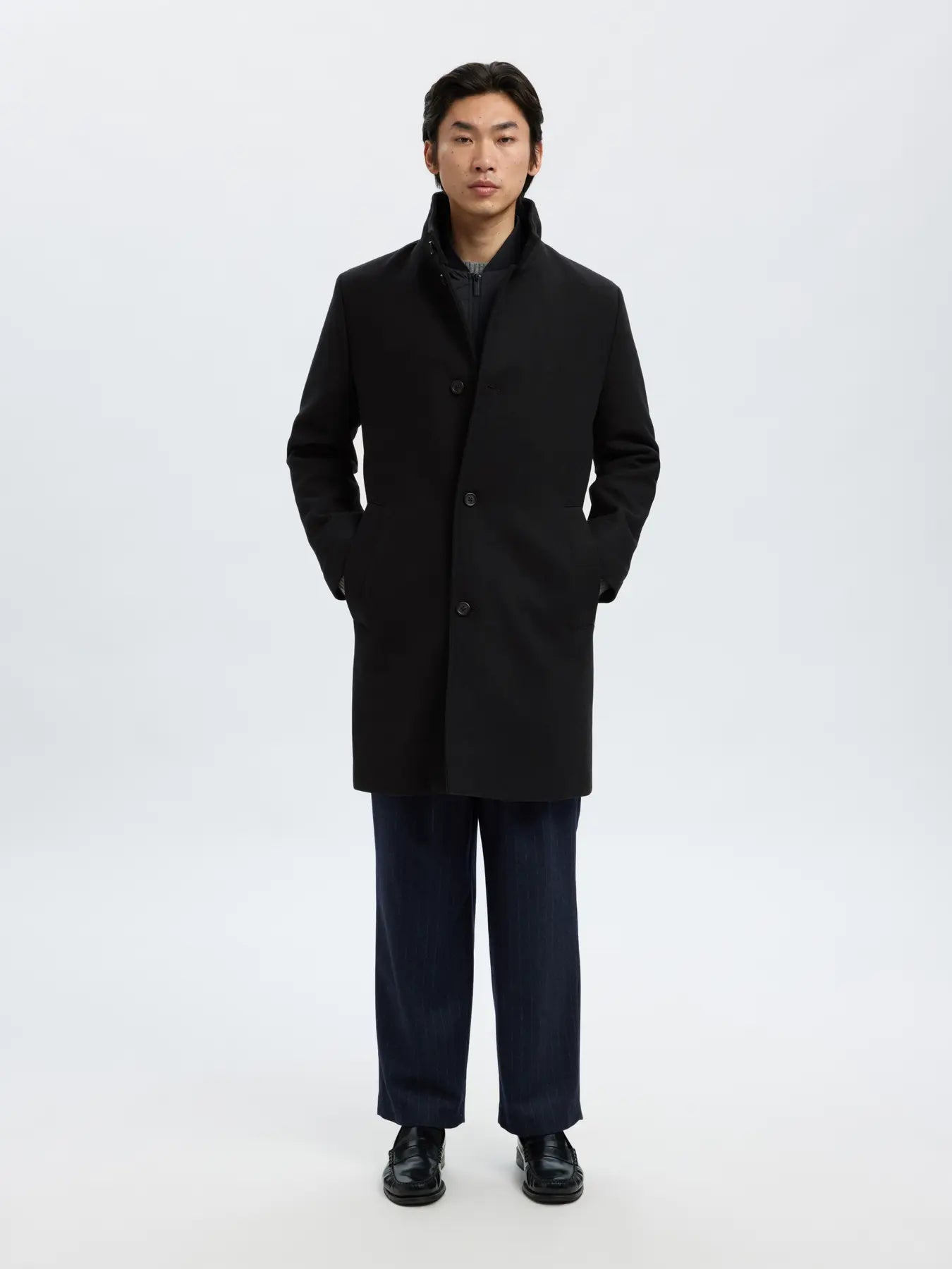 rainar lano coat selected homme rock höst rock vinter rock black svart
