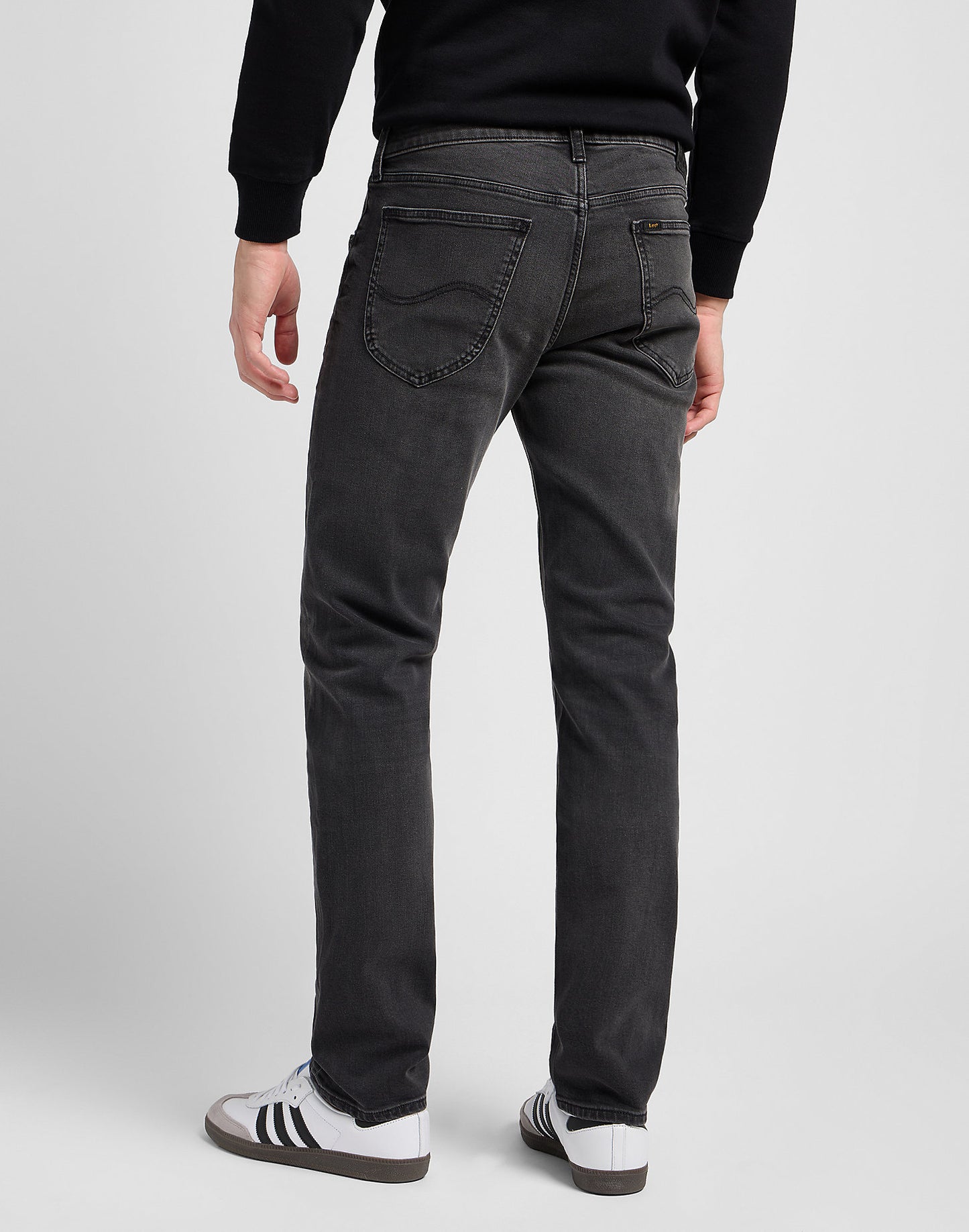 daren lee daren zip leejeans stretch regular fit raka jeans dragkedja zip gåra grå asphalt rocker