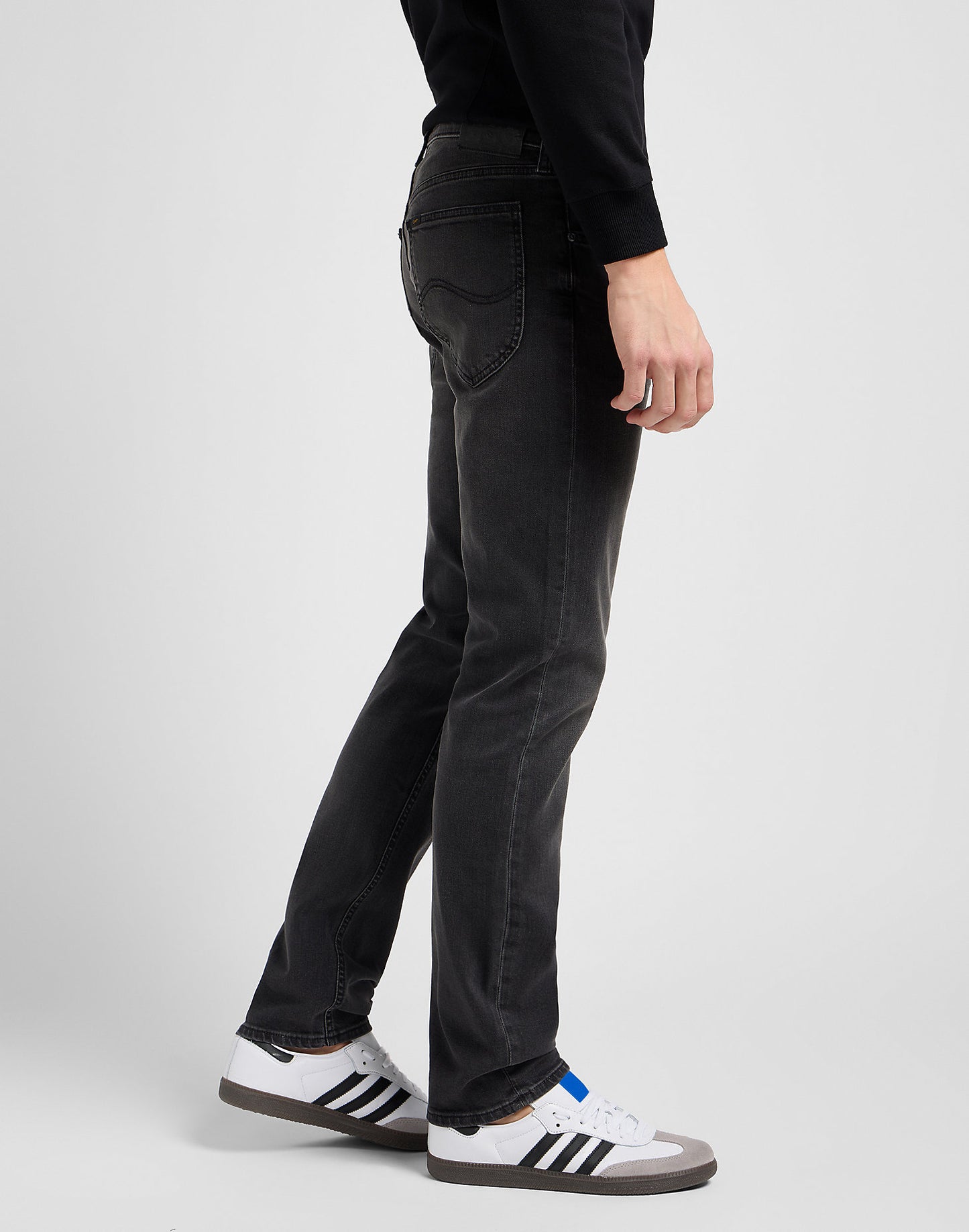daren lee daren zip leejeans stretch regular fit raka jeans dragkedja zip gåra grå asphalt rocker
