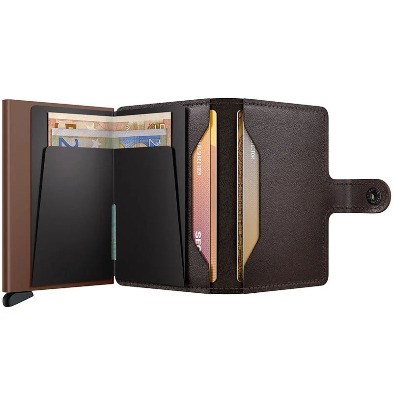miniwallet original chocolate secrid wallet plånbok korthållare brun brown