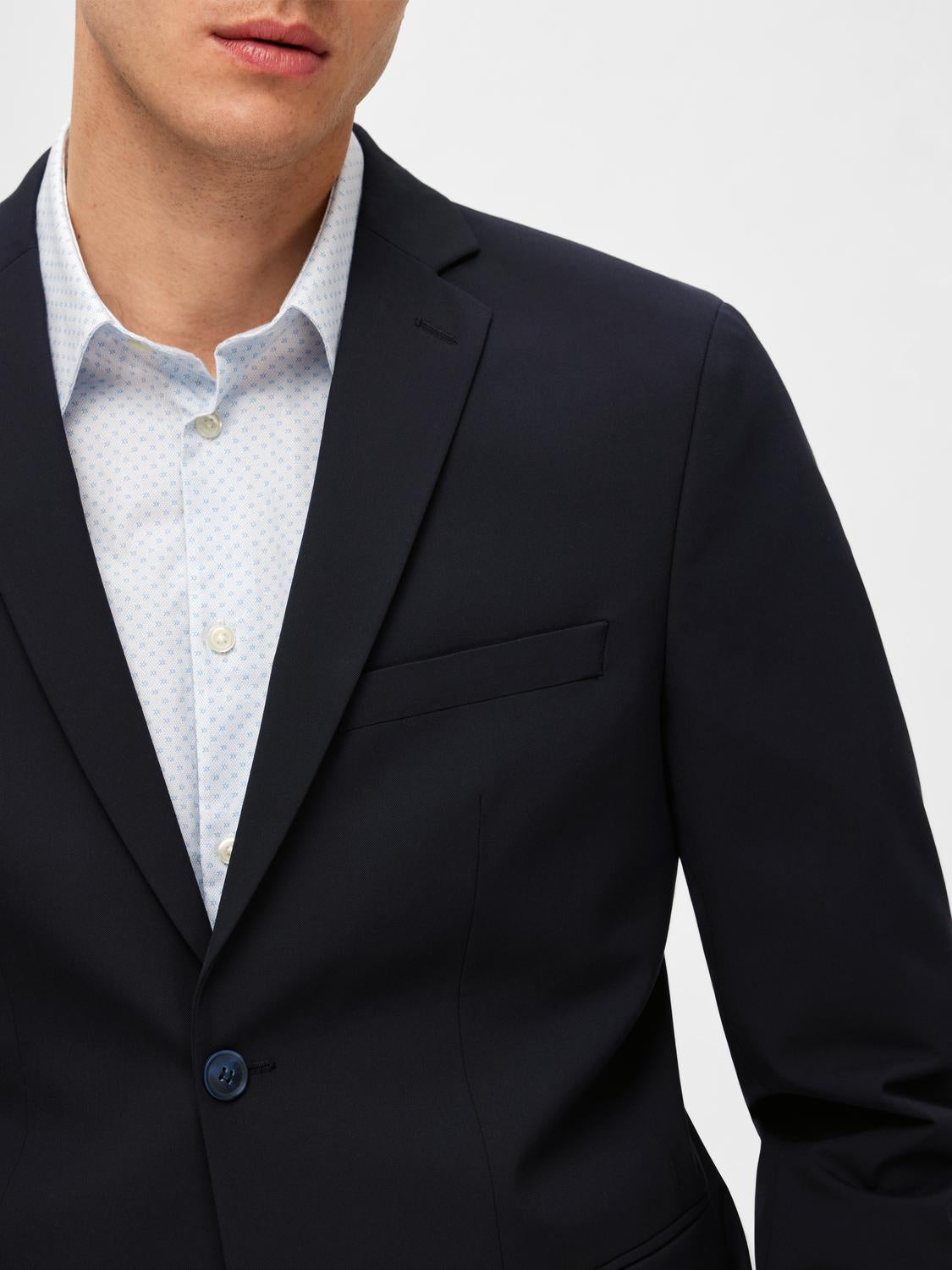 kavaj kostym selected homme liam flex blazer suit blazer stretch navy blue blå student bröllp