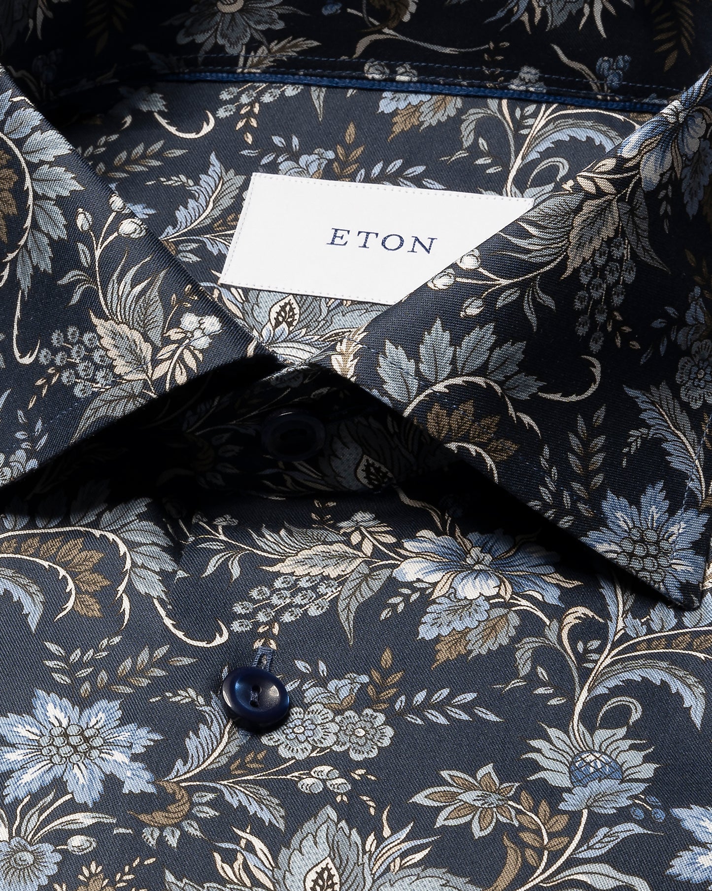 Slim Fit Floral Print Blue