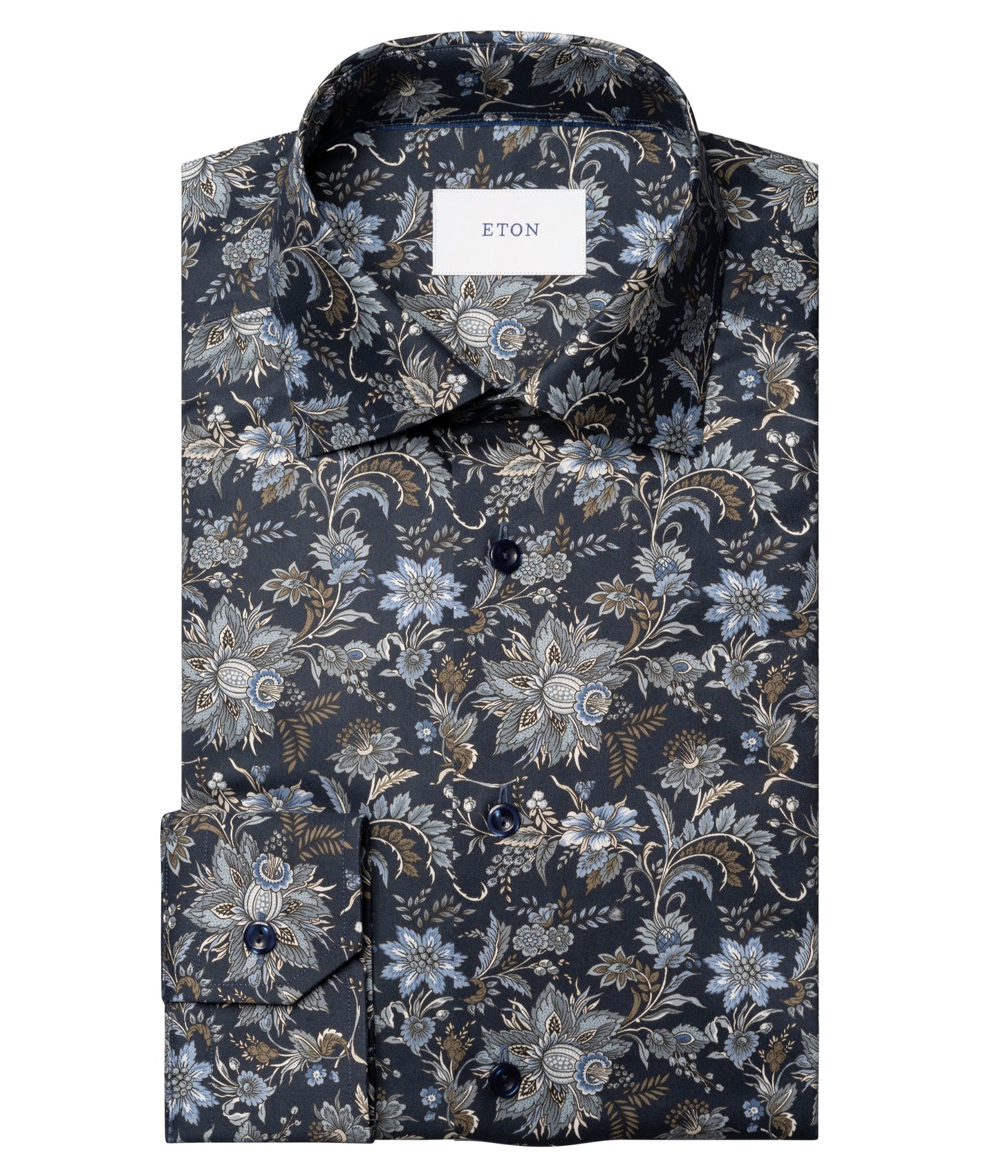 Slim Fit Floral Print Blue