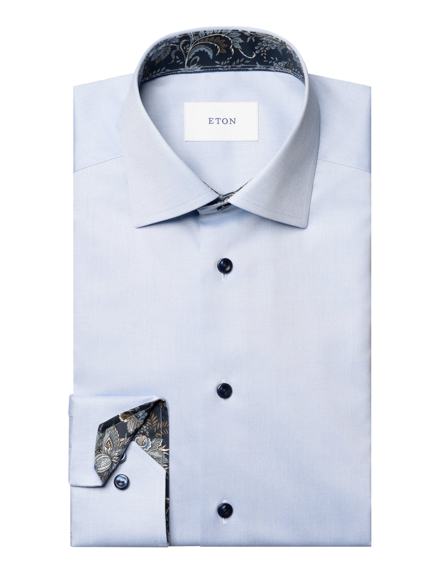 Slim Fit Floral Effect Light Blue