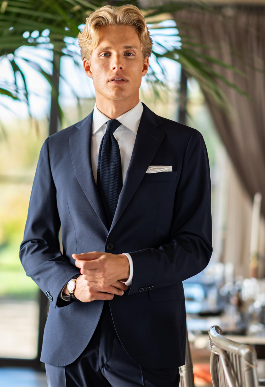 kavaj kostym cavalier suit blazer yale slim fit navy blue blå