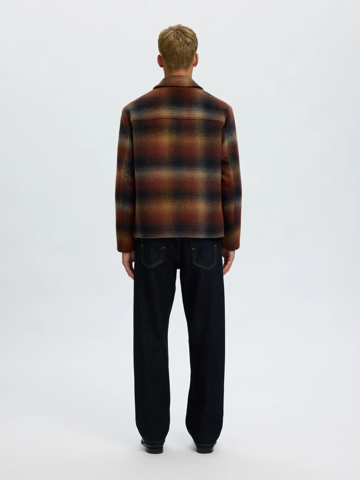 jacka jacket selected homme laughlin wool jacket ull höst jacka vinter jacka rutig monks robe fri frakt stenungsund