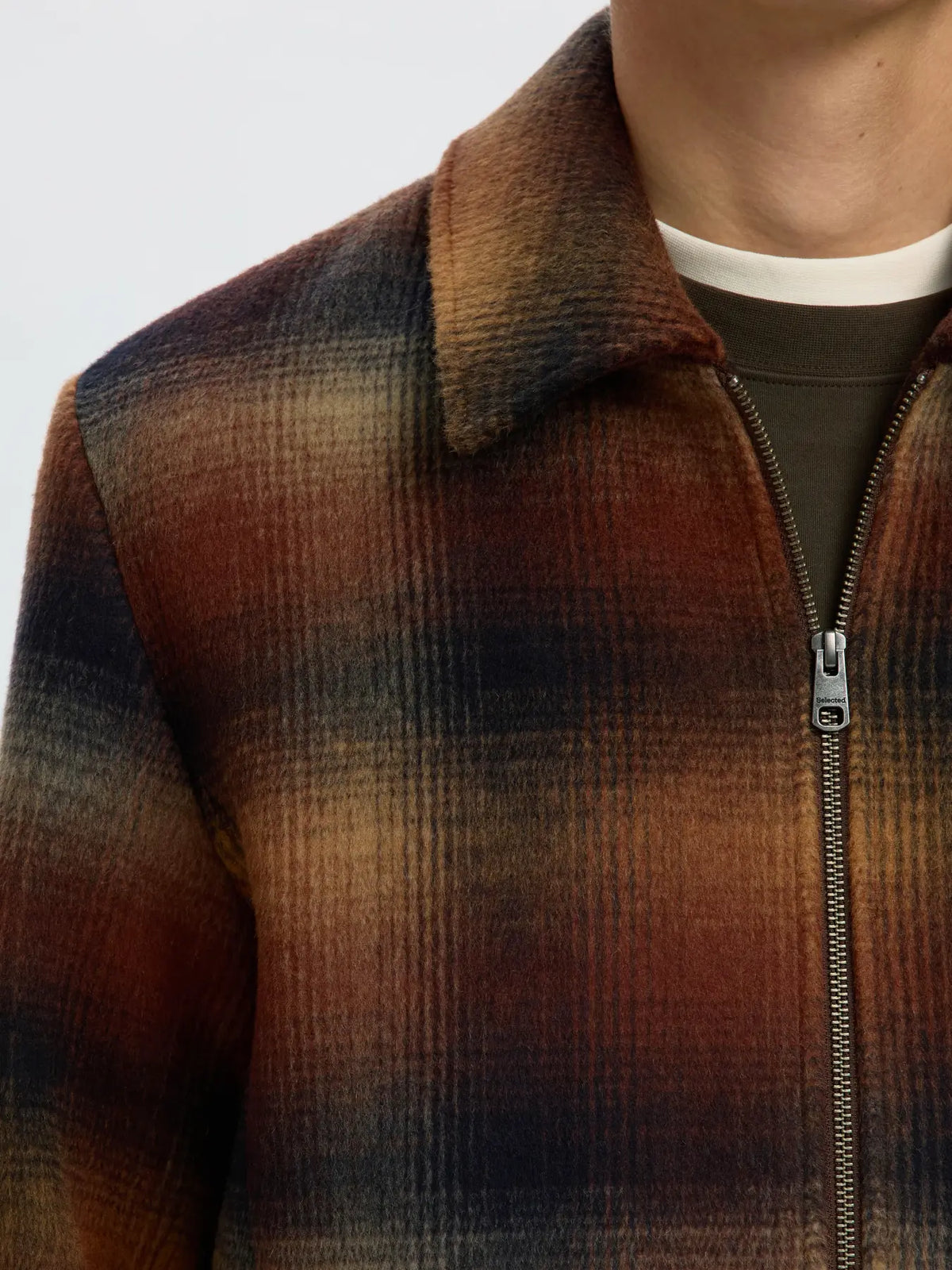 jacka jacket selected homme laughlin wool jacket ull höst jacka vinter jacka rutig monks robe fri frakt stenungsund