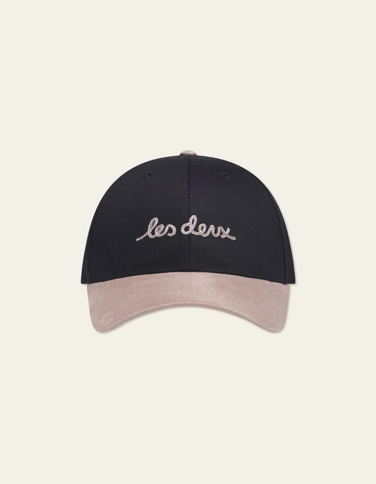 keps les deux brad suede black svart cap mocka