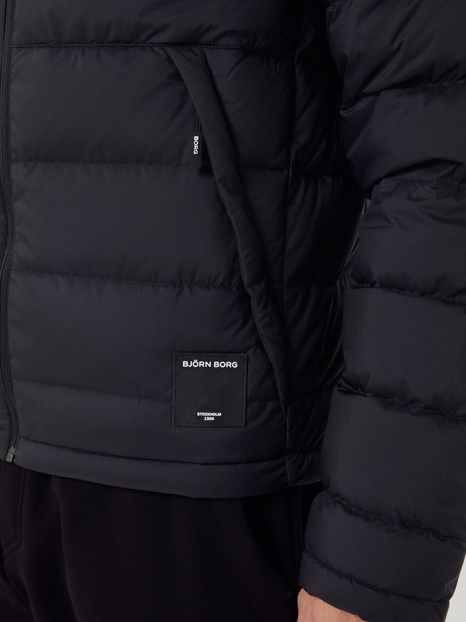 jacka björn borg centre down jacket vattenavvisande dragkedja black beauty svart höst jacka vår jacka övergångs jacka