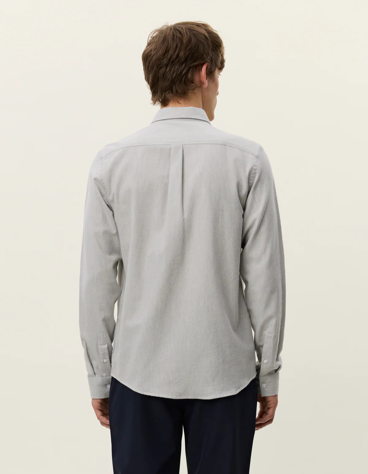 skjorta les deux desert reg shirt button down bomull skjortor grey melange grå