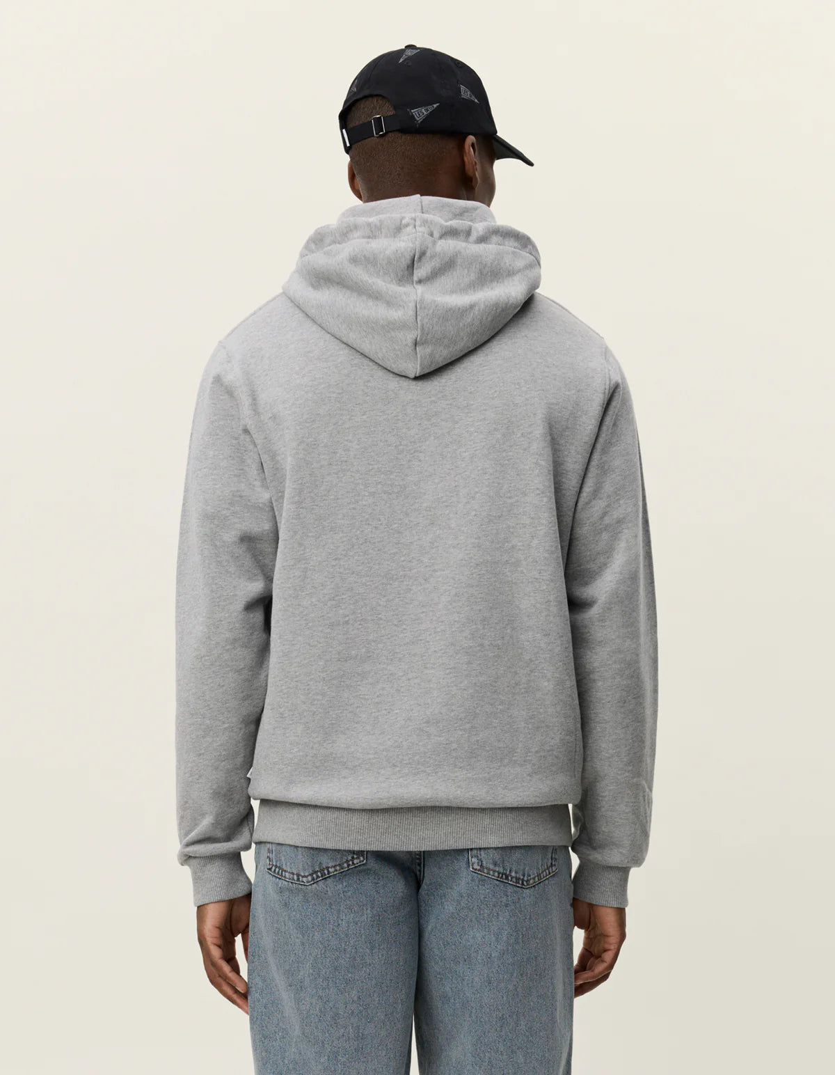 established hoodie les deux hood tröja huva bomull grey melange grå