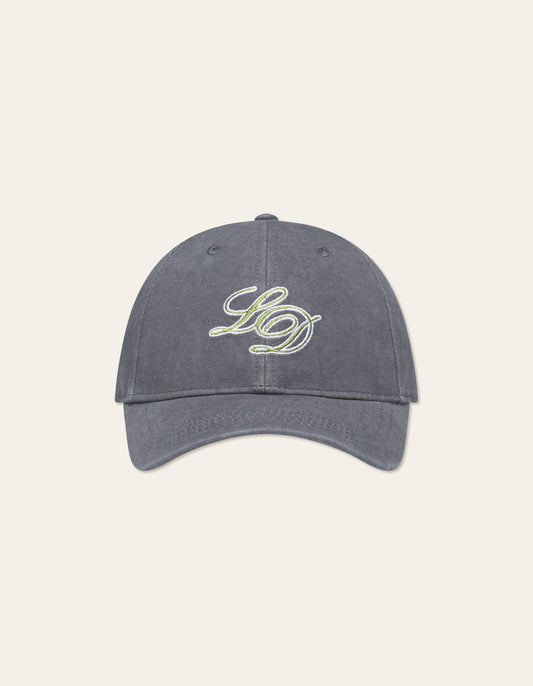 keps ld baseball cap les deux bomull twill monogram asphalt grey grå