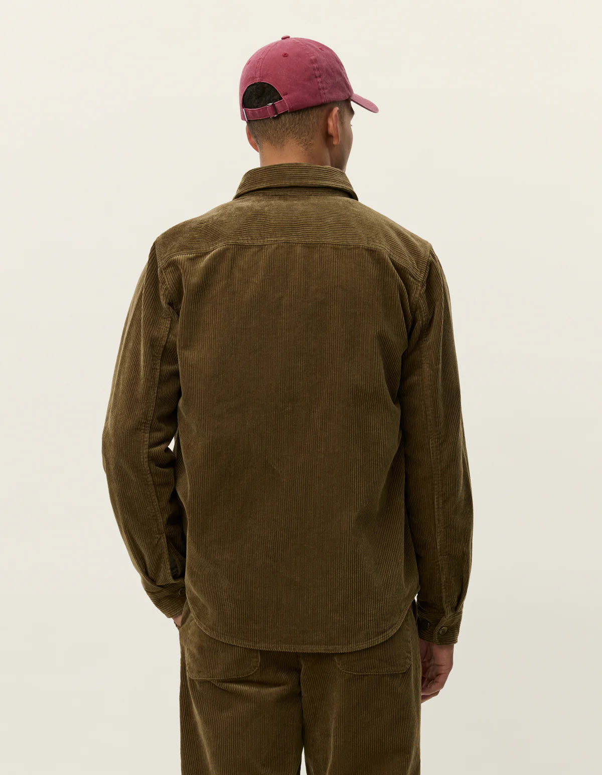 overshirt les deux kody corduroy manchester överskjorta manchestertyg military olive green grön