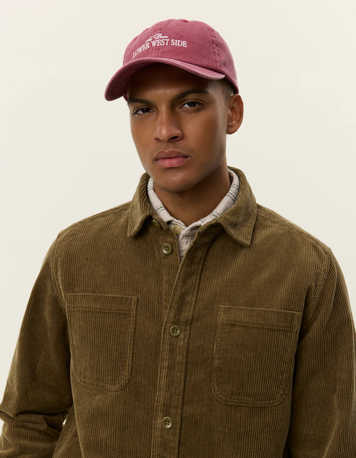 overshirt les deux kody corduroy manchester överskjorta manchestertyg military olive green grön