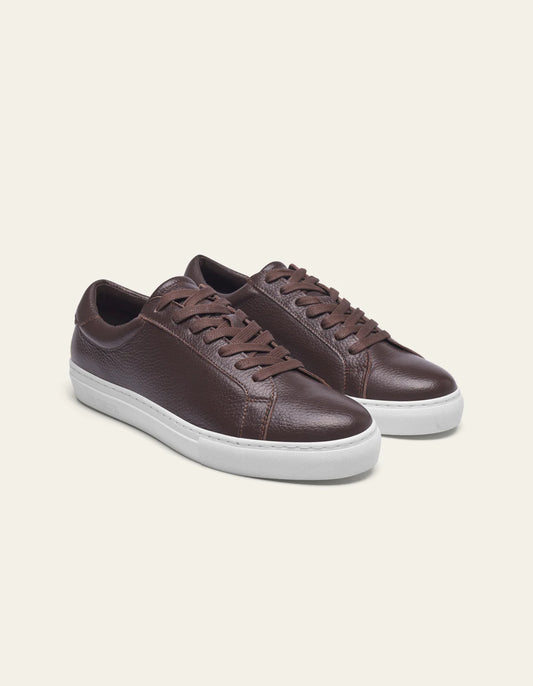 sneakers les deux skor shoes theodor grain leather brun brown