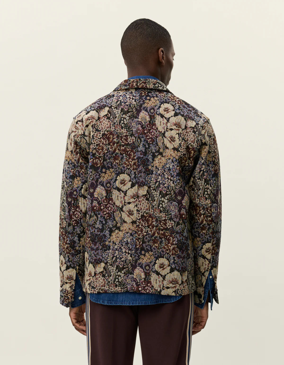 les deux overshirt överskjorta hugh jacquard mönstrad blommig flowers black svart