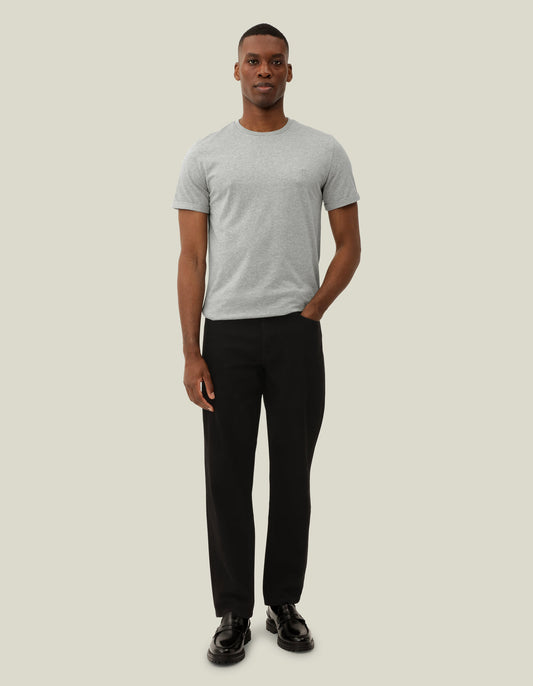 t-shirt tee les deux nörregaard tonal t-shirt grey mealnge grå bomull norregaard