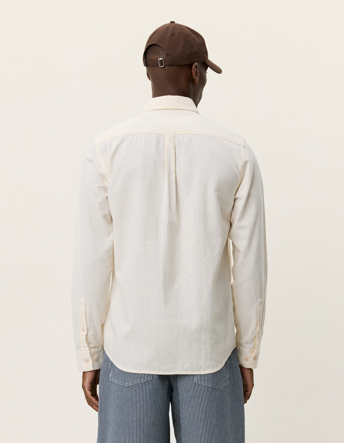 skjorta shirt les deux konrad cotton linen shirt linne skjorta button down eggnog white vit