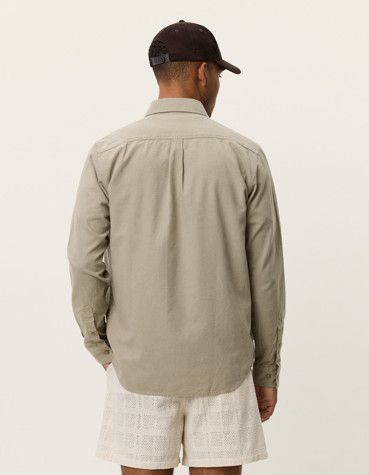 skjorta shirt les deux konrad cotton linen shirt linne skjorta button down laurel oak sand