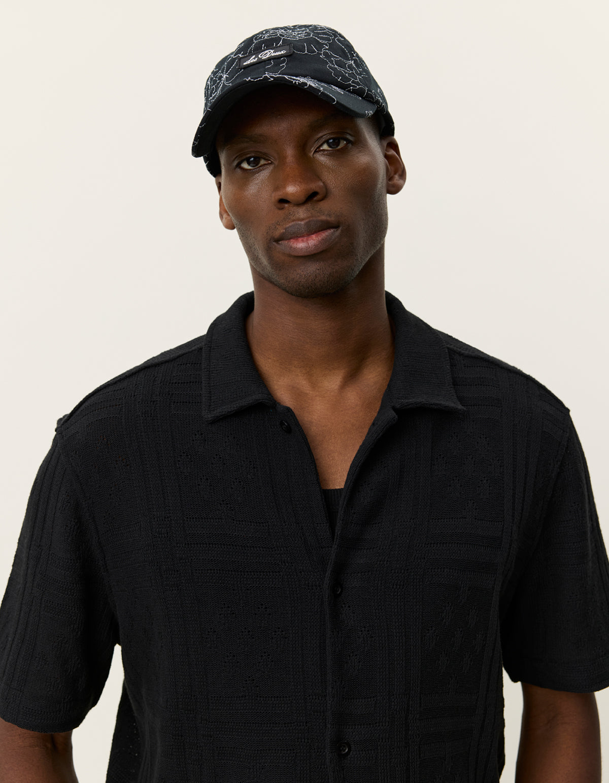 skjorta shirt les deux hector pointillé ss shirt black svart kortärm somar skjorta