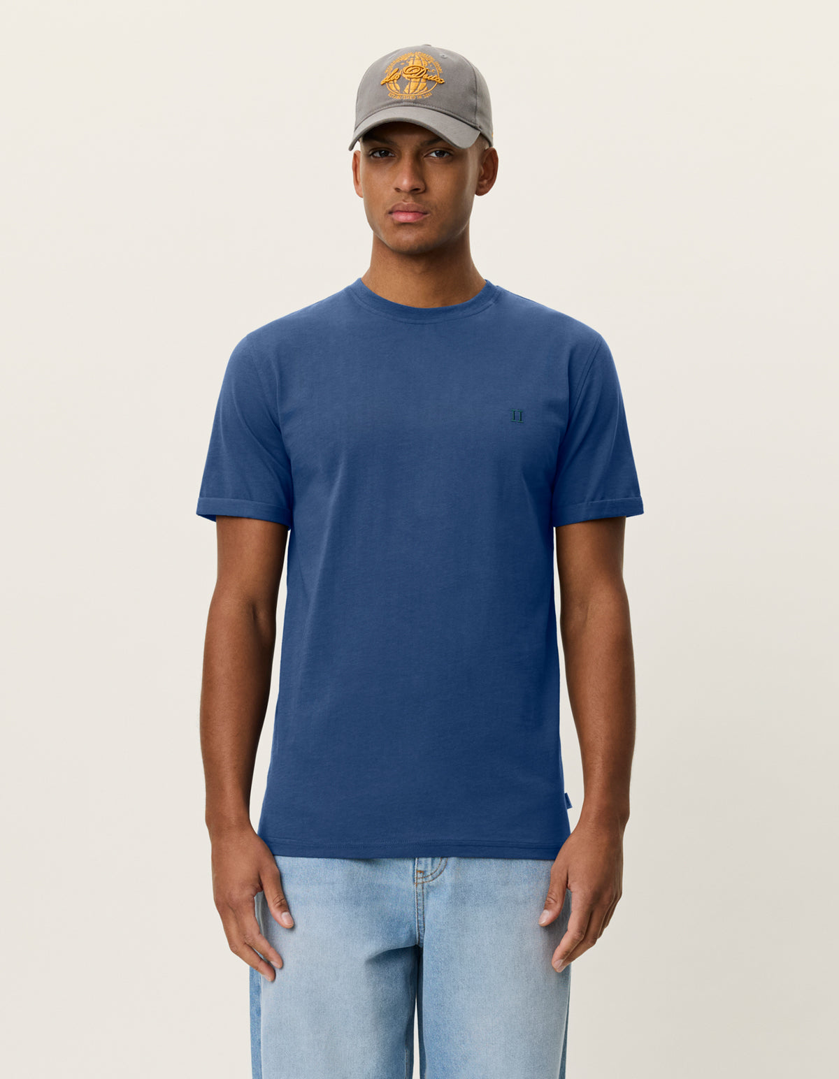 t-shirt tee norregaard contrast t-shirt les. deux dark denim blue blå