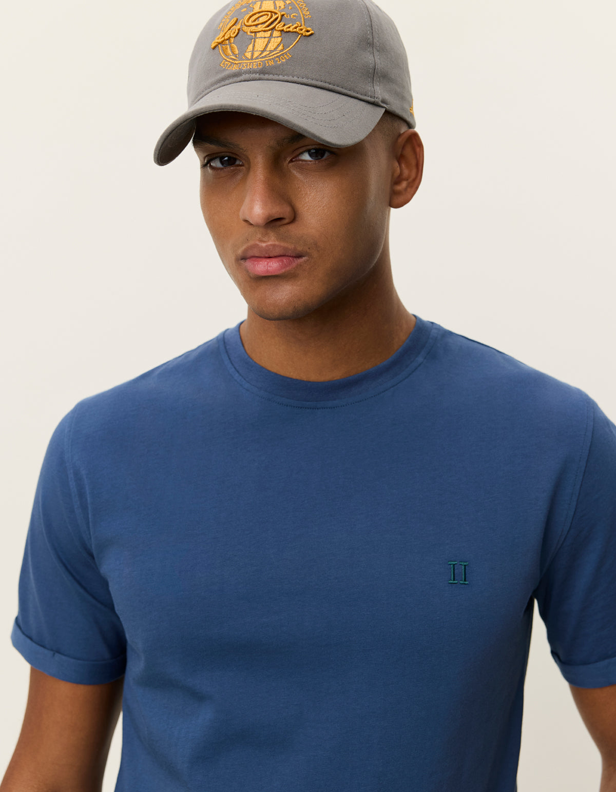 t-shirt tee norregaard contrast t-shirt les. deux dark denim blue blå