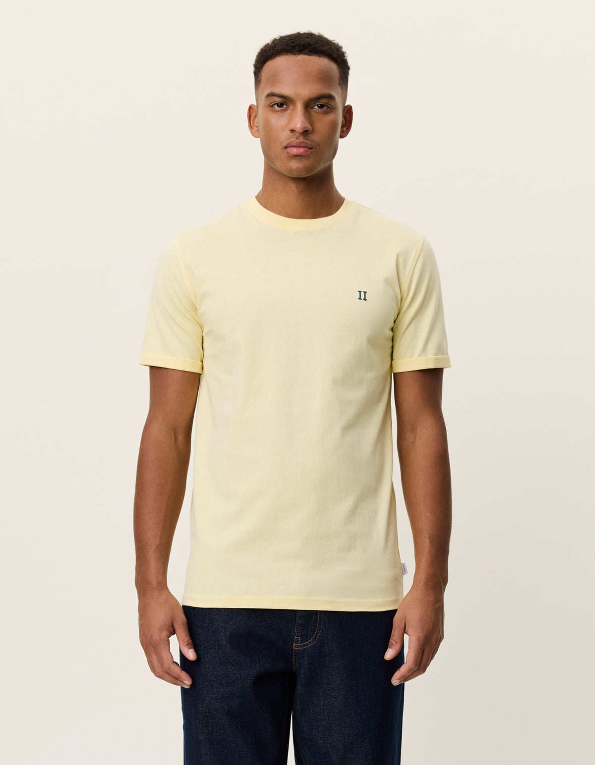 t-shirt tee norregaard contrast t-shirt les. deux pale banana yellow gul