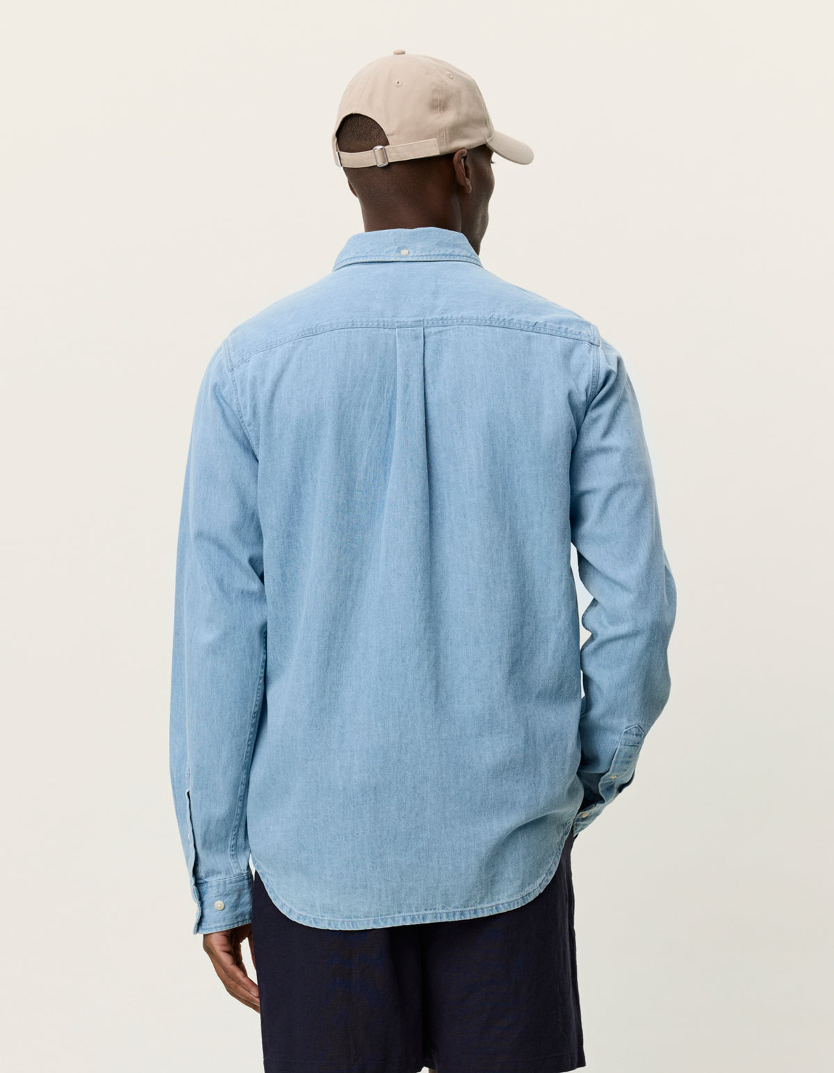 skjorta shirt les deux konrad denim shirt light indigo wash jeans jeansskjorta