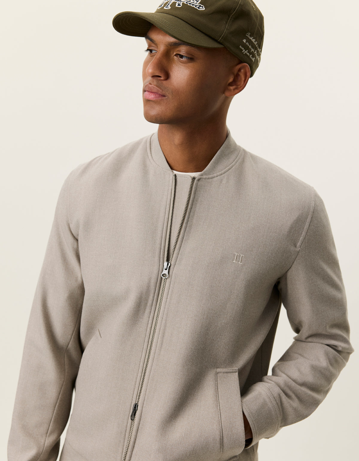 jacka jacket les deux como reg bomber jacket laurel oak sand vårjacka sommar jacka overshirt