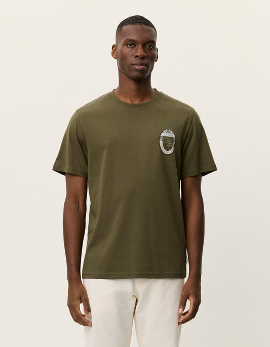 t-shirt tee les deux brady emblem t-shirt logo print olive night green grön