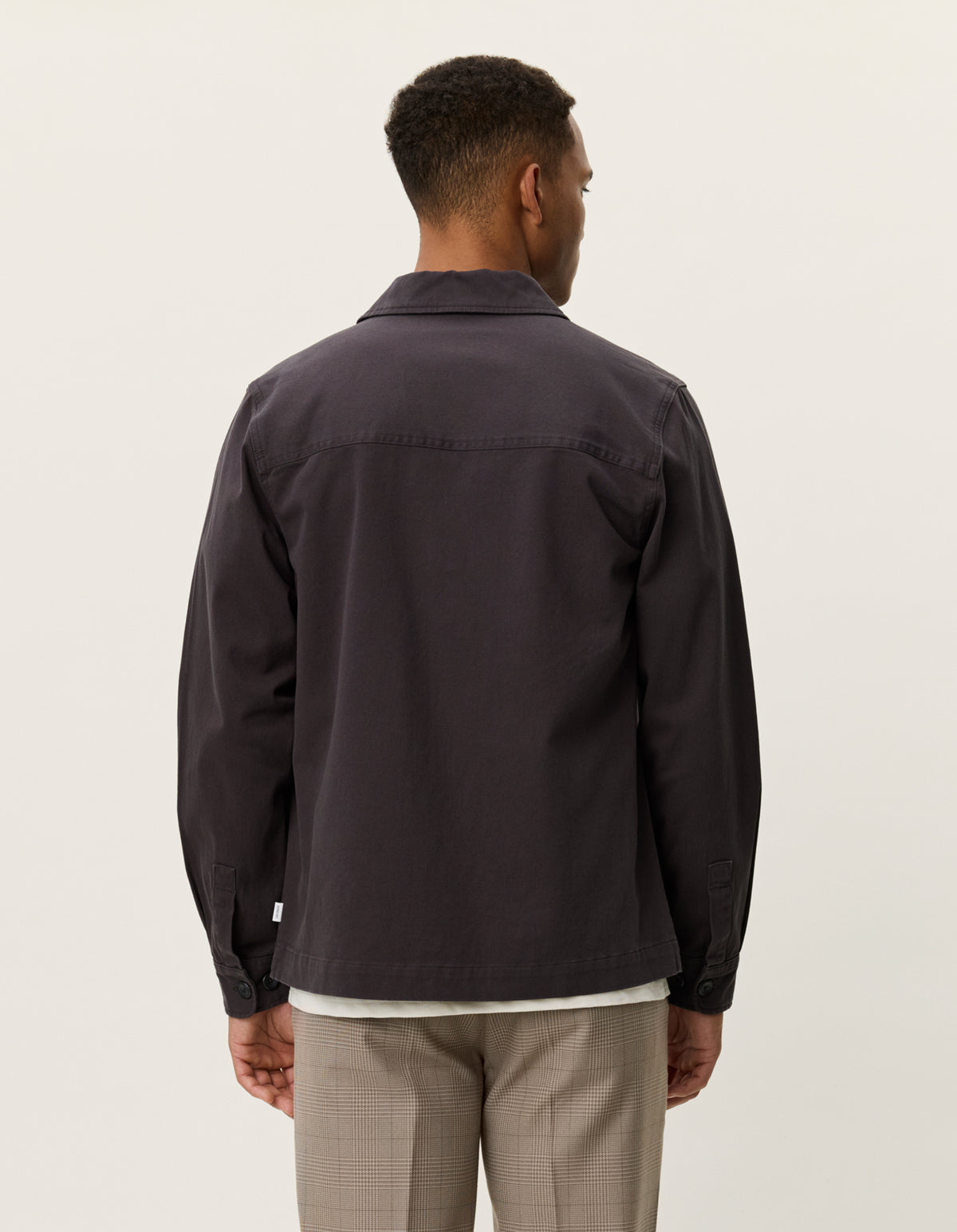 overshirt överskjorta les deux layton cotton overshirt licorice black svart brown brun stretch