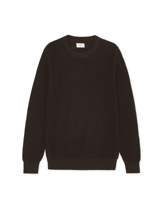 tröja sweater les deux rib crewneck knit mole brown brun stickad tröja fri frakt stenungsund