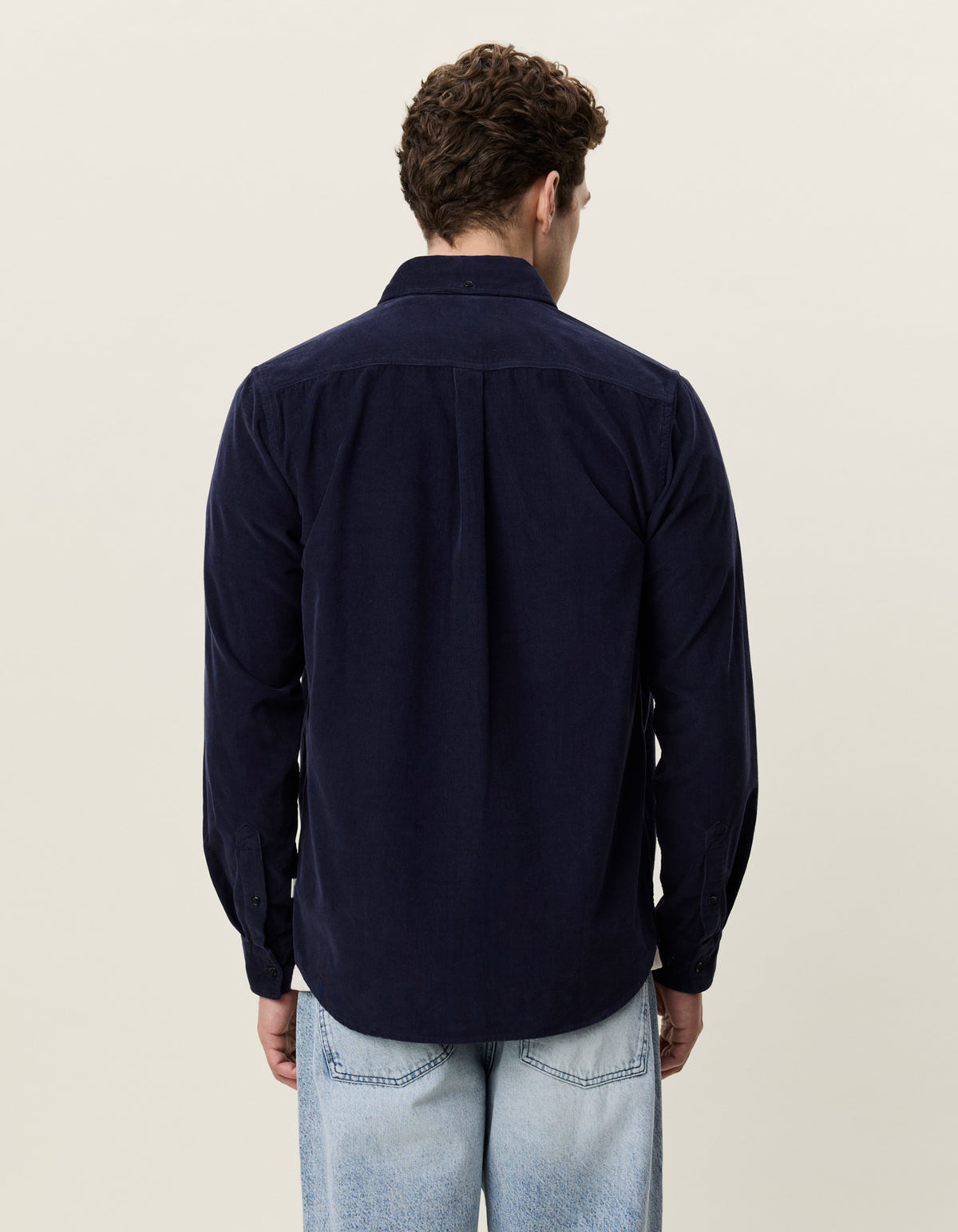 skjorta shirt les deux pinwale corduroy shirt manchester butin down krage dark navy blue blå fri frakt stenungsund