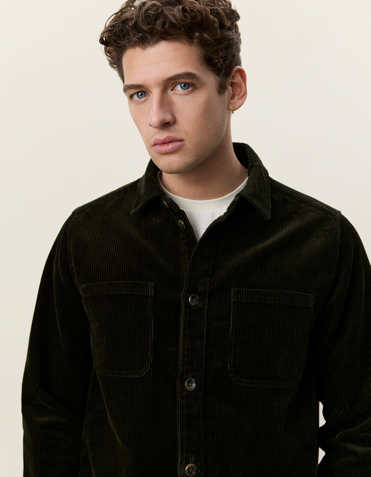 overshirt les deux corduroy overshirt överskjorta manchester bröstfickor rosin green grön fri frakt stenungsund