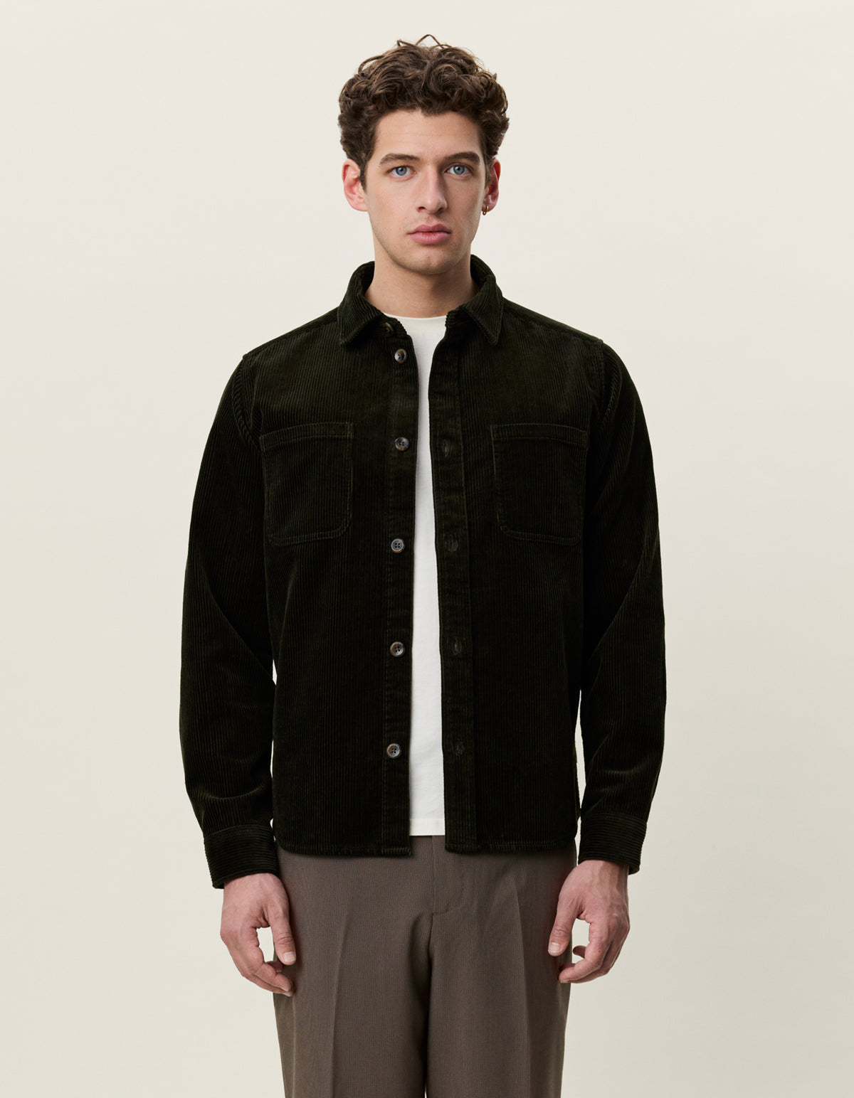 overshirt les deux corduroy overshirt överskjorta manchester bröstfickor rosin green grön fri frakt stenungsund