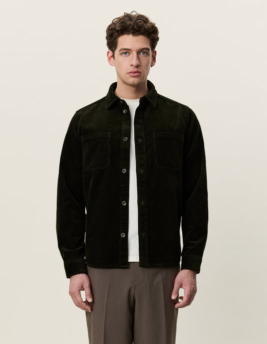overshirt les deux corduroy overshirt överskjorta manchester bröstfickor rosin green grön fri frakt stenungsund