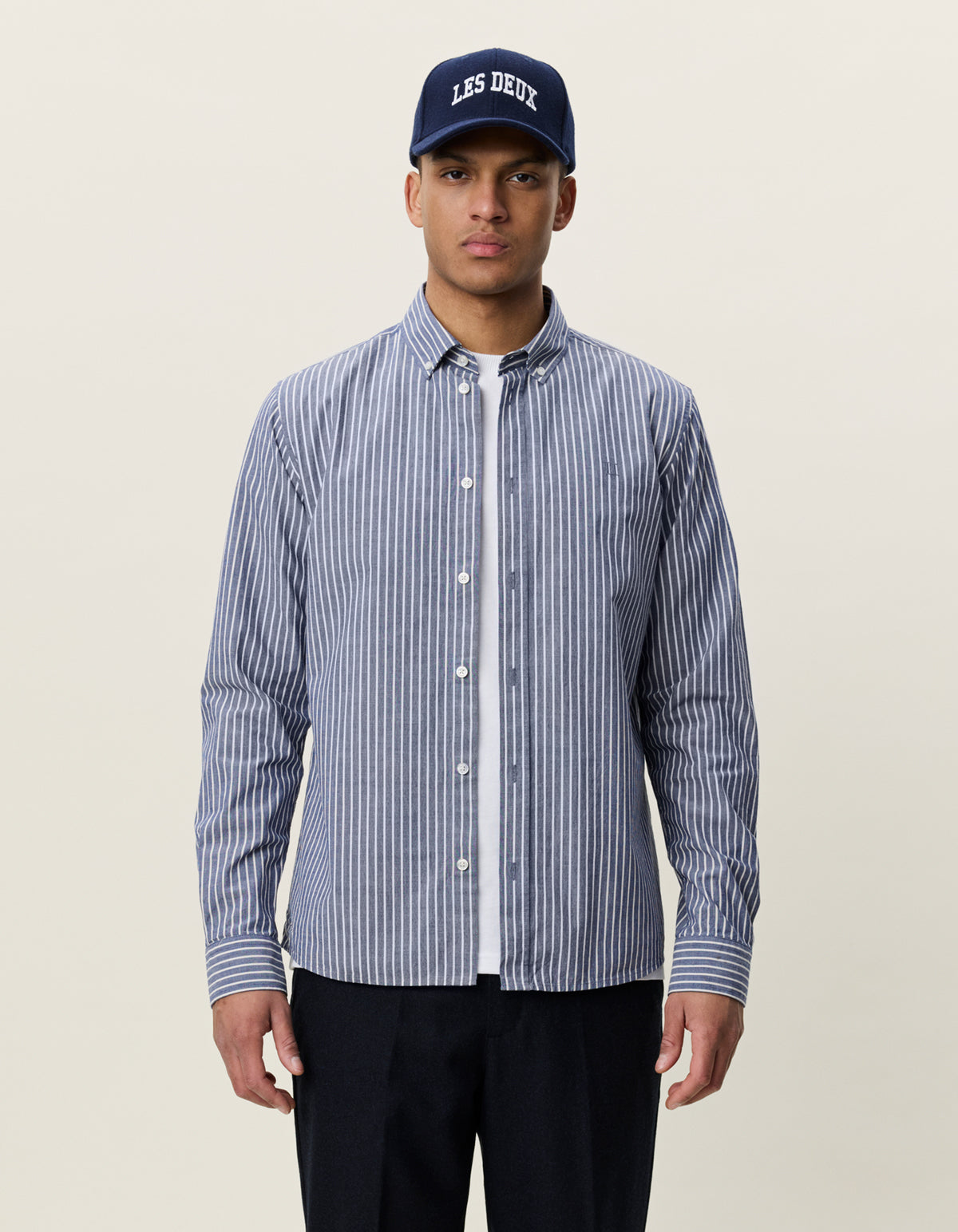 skjorta les deux shirt light oxford shirt blueprint randig button down fri frakt stenungsund