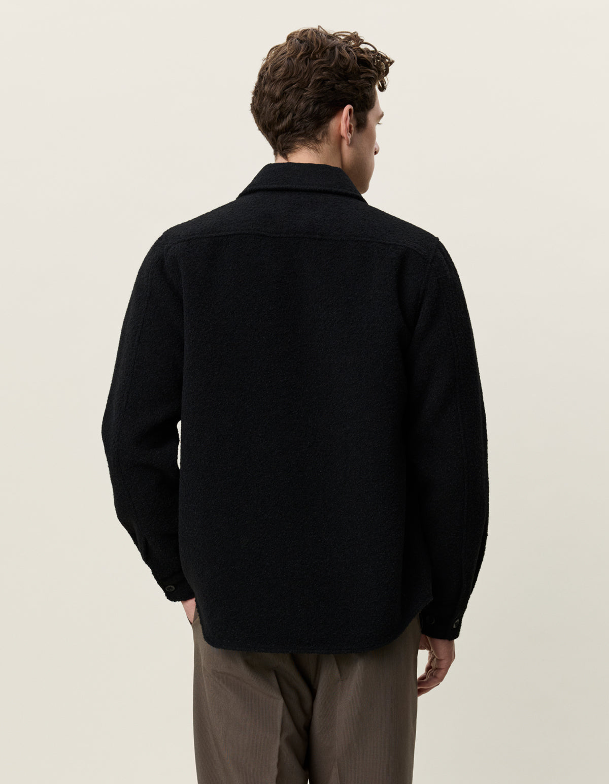 overshirt les deux bouclè overshirt boucle överskjorta bröstfickor black svart fri frakt stenungsund