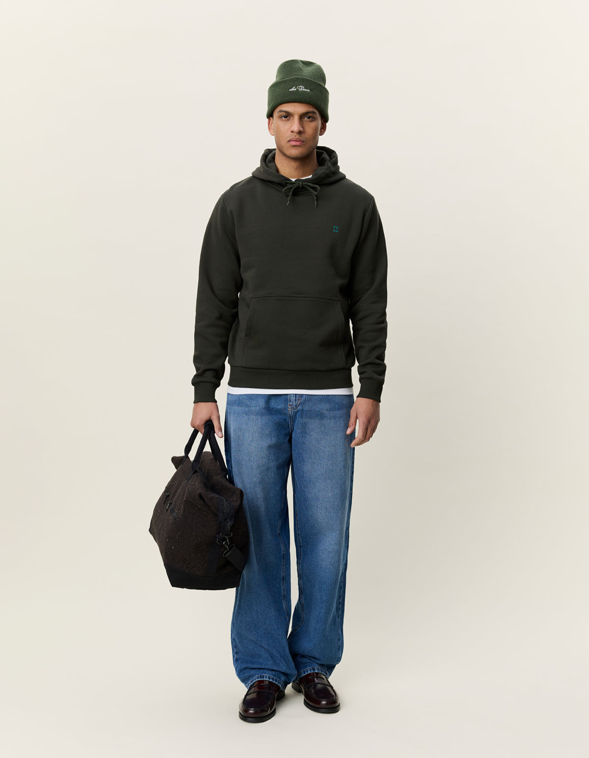 tröja hoodie les deux core hoodie hood sweater rosin green grön luva fri frakt stenungsund