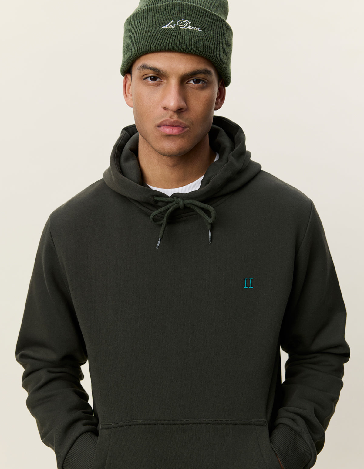 tröja hoodie les deux core hoodie hood sweater rosin green grön luva fri frakt stenungsund