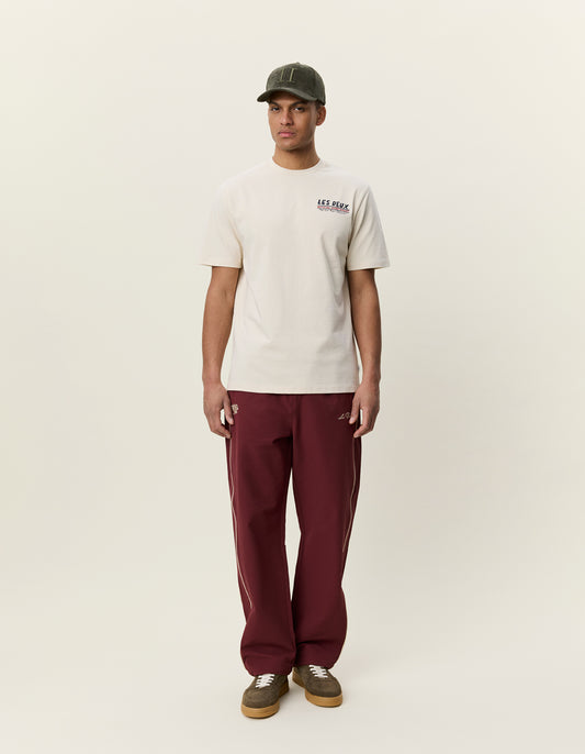 t-shirt tee les deux record t-shirt print tryck back print ivory sand beige offwhite fri frakt stenungsund 