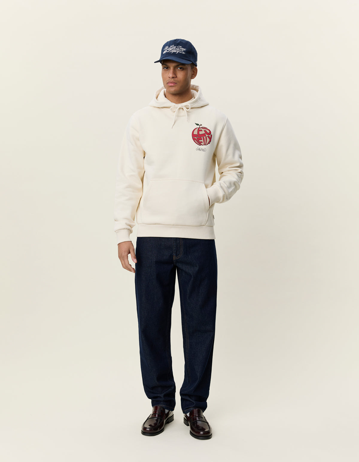 tröja hoodie les deux hood orchard hoodie ivory and offwhite sweater fri frakt stenungsund