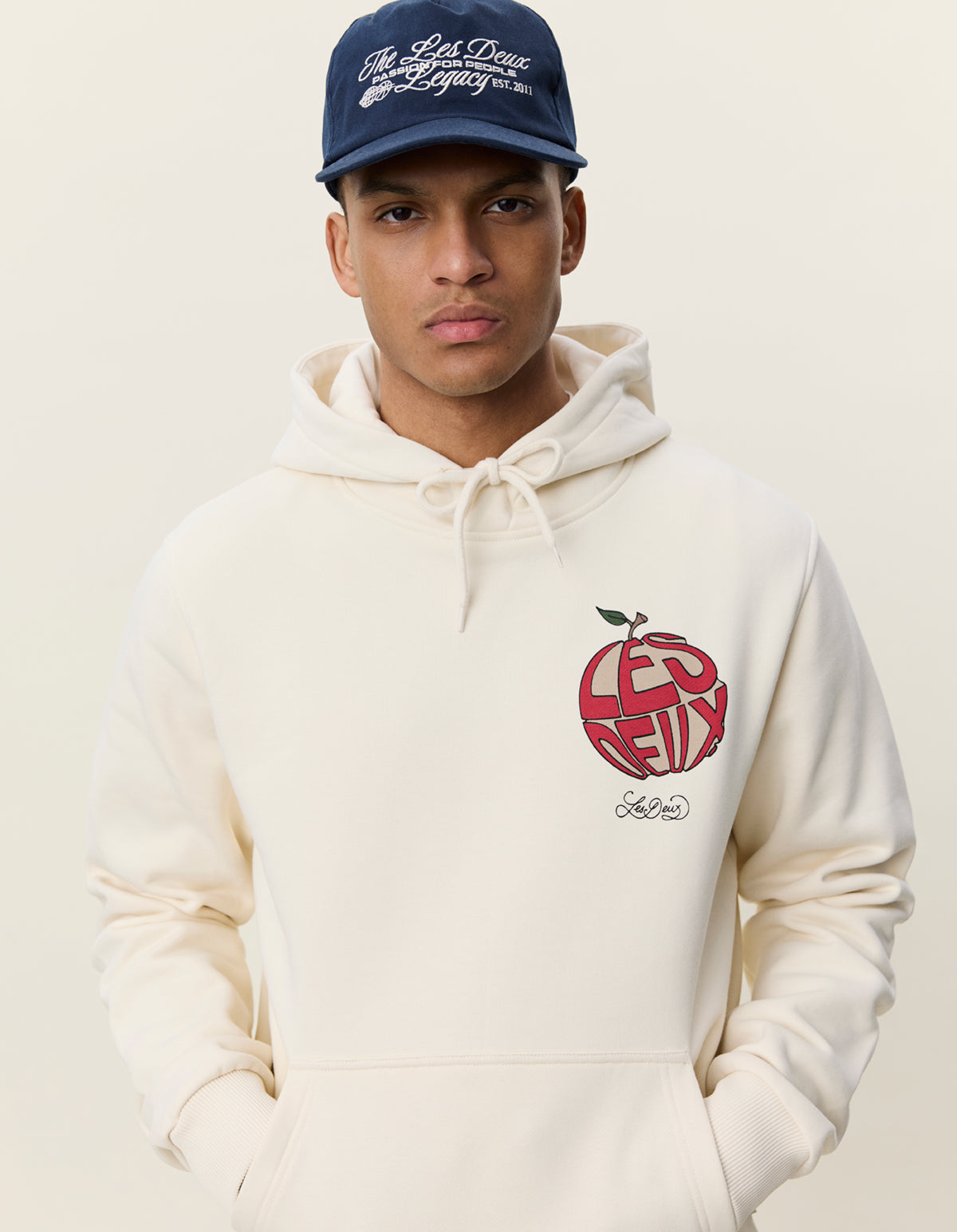tröja hoodie les deux hood orchard hoodie ivory and offwhite sweater fri frakt stenungsund