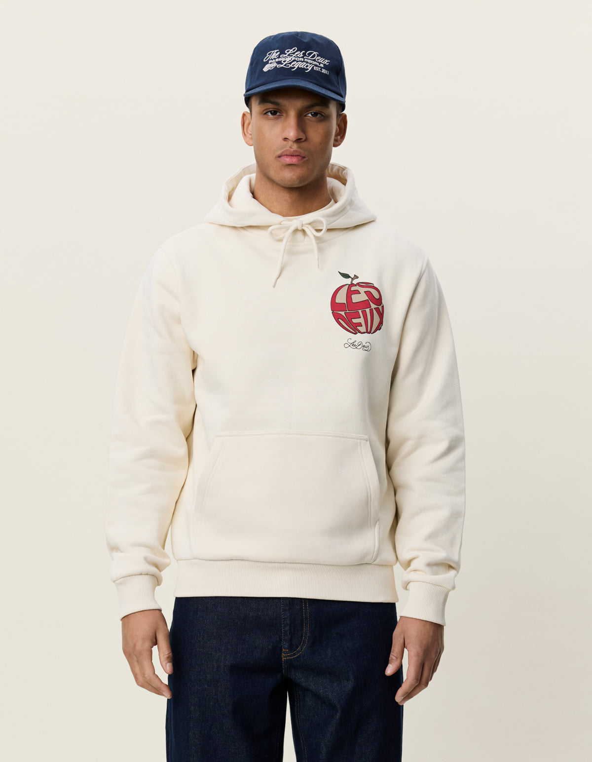 tröja hoodie les deux hood orchard hoodie ivory and offwhite sweater fri frakt stenungsund