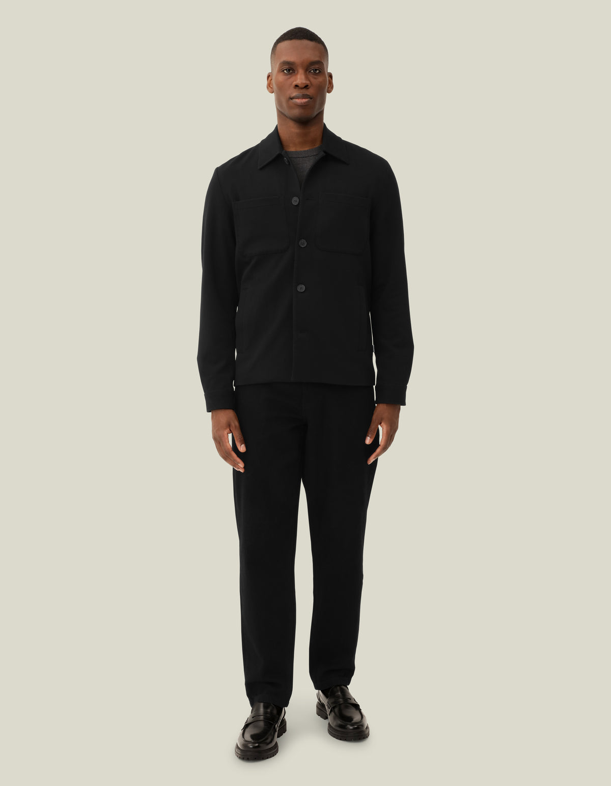 overshirt marseille les deux hybrid jacket överskjorta jacka kavaj svart black stretch