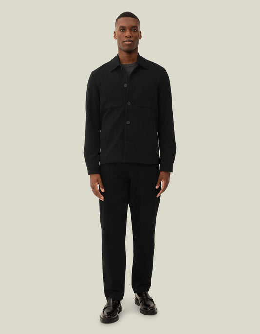 overshirt marseille les deux hybrid jacket överskjorta jacka kavaj svart black stretch