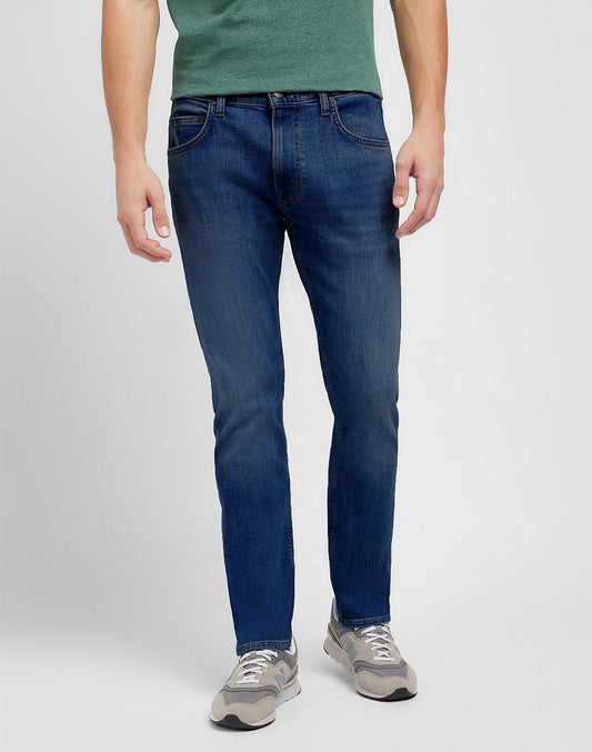 lee rider leejeans slim fit jeans stretch deep ocean blå