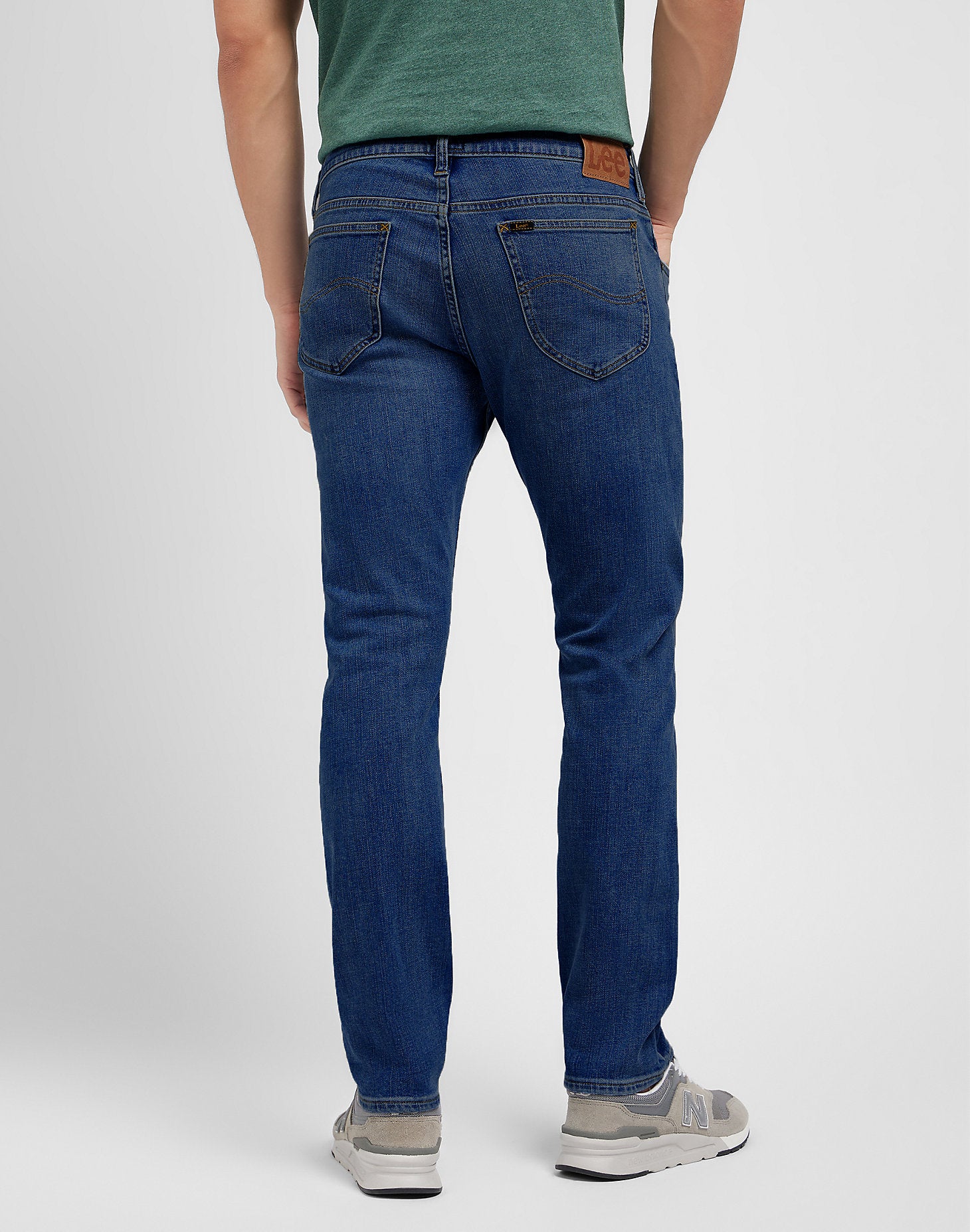 lee rider leejeans slim fit jeans stretch deep ocean blå