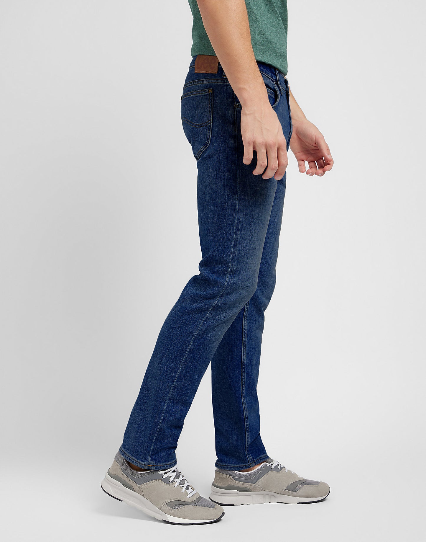 lee rider leejeans slim fit jeans stretch deep ocean blå