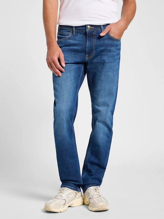 daren zip lee leejeans denim regular fit raka jeans mojo stretch bomull dragkedja